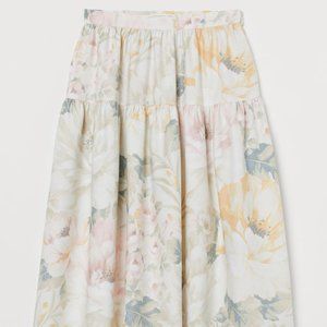 NWOT H&M Calf-length skirt in linen blend fabric